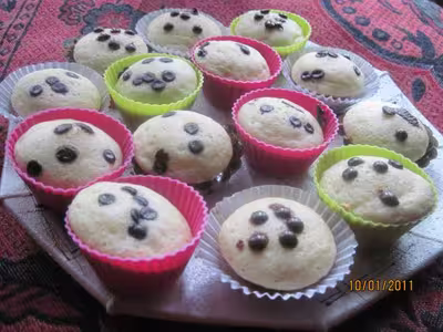Muffins à la semoule et pépites de chocolat