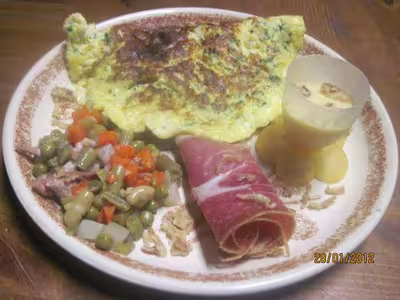 Omelette au fenouil, gruyère et persil