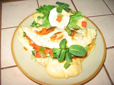 Omelette farcie aux petits légumes