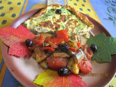 Omelette persillée aux légumes