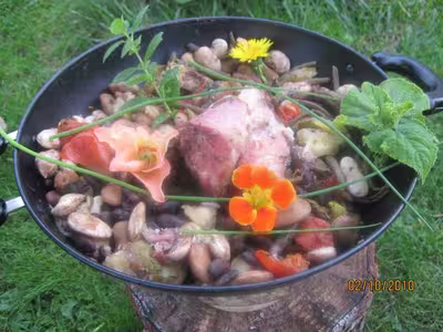 Palette de porc aux haricots de Soissons et légumes