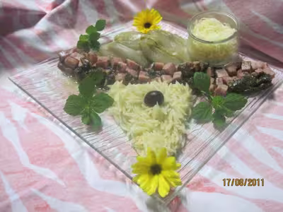 Pâtes d'avoine aux dés de jambon et oseille
