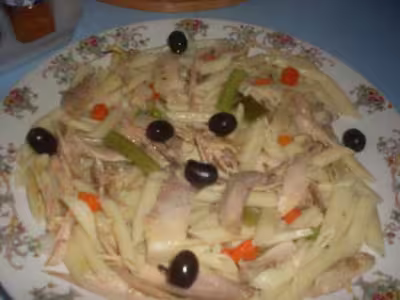Pâtes aux petits légumes et poulet