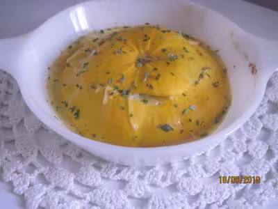 Petits pâtissons jaunes farcis à l'omelette