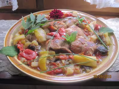 Paupiettes de porc aux légumes et riz