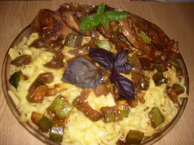 Pavés de porc aux tagliatelles