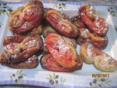 Petits feuilletés au sucre saveur fraises