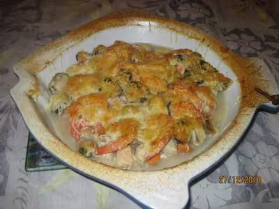 Poêlée de saumon et Saint-Jacques au vin blanc