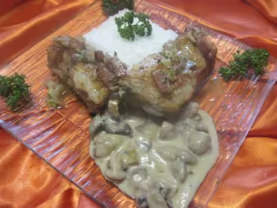 Poitrine de veau aux champignons à la crème