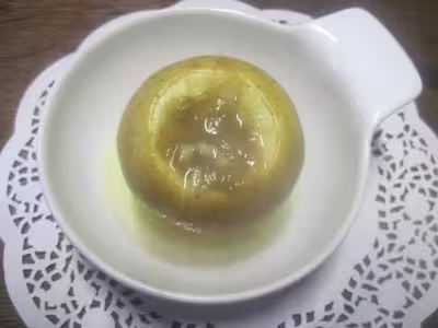 Pommes à la confiture de rhubarbe au four
