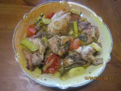Poulet et légumes mijotés