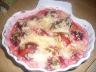 Quetsches à la crème vanille