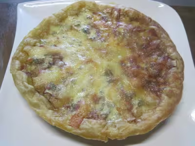 Quiche aux blancs de poireau et lardons fumés