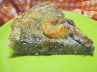 Quiche aux sardines et crevettes roses