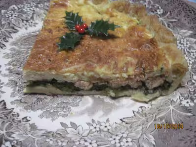 Quiche aux pousses d'épinards et saumon rose