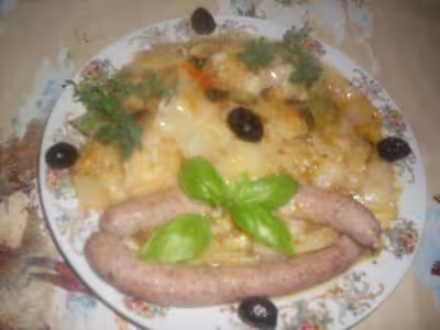 Chou blanc aux petites saucisses par Tatie21