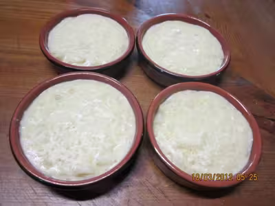 Riz au lait, à la pomme et caramel
