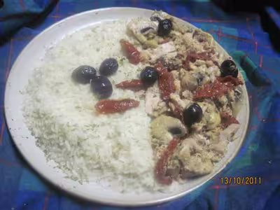 Riz au thon, champignons et tomates séchées par Tatie21