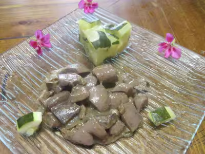 Rognons de porc aux courgettes et vin blanc
