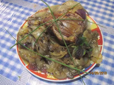 Rôti de veau aux endives à l'étouffé