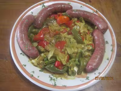 Saucisses de Toulouse aux légumes