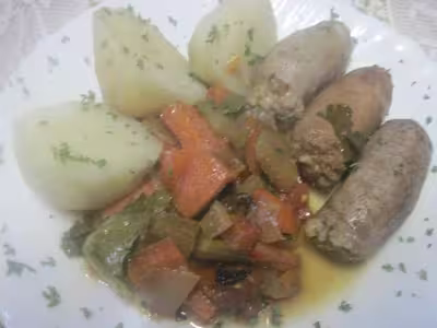 Saucisses de toulouse et topinambours