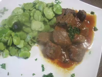 Sauté de bœuf aux fèves massalé