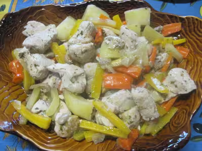 Sauté de dinde aux légumes anciens,mijotés