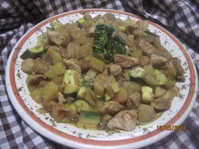 Sauté de porc aux légumes, tikka massala