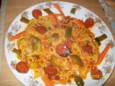 Spaghettis au chorizo