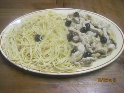 Spaghettis à l'émincé de dinde