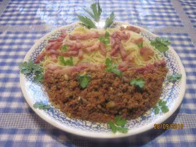 Spaghettis au boeuf et sauce pesto rosso par Tatie21