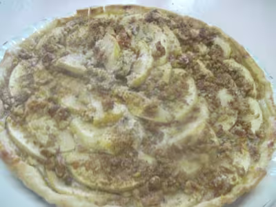 Tarte aux pommes, mascarpone et noix