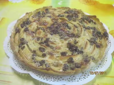Tarte aux pommes et raisins secs