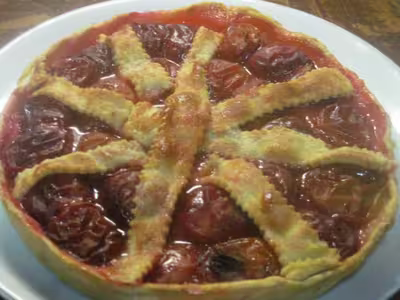 Tarte aux prunes rouges