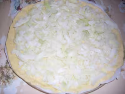 Tarte oignons, pommes de terre, lardons