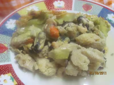 Timbale de morue aux fruits mer gratinés