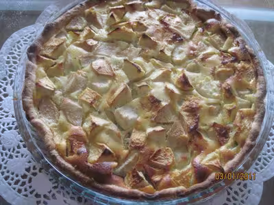 Tarte au fromage de brousse et pommes poires