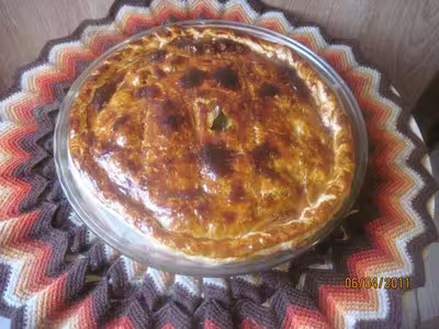 Tourte aux fruits de mer et saumon rose