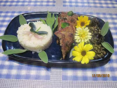 Triangles de porc au riz