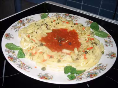 Avec un reste de viande hachée câpres et de menthe