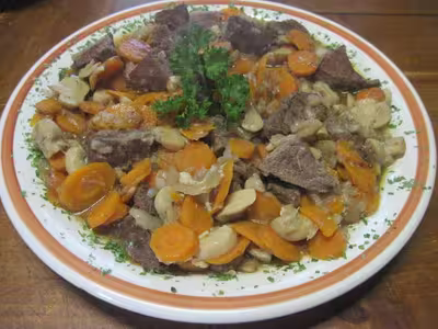 Boeuf bourguignon aux carottes, sans alcool