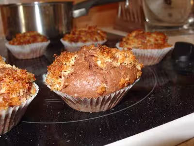 Muffins au chocolat, rhum et confiture de coco