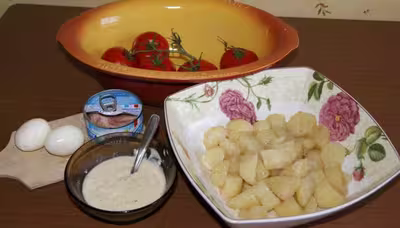 Salade de pommes de terre au thon et fromage blanc aux fines herbes