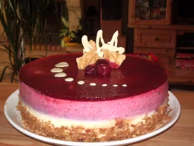 Bavarois aux cerises et chocolat blanc