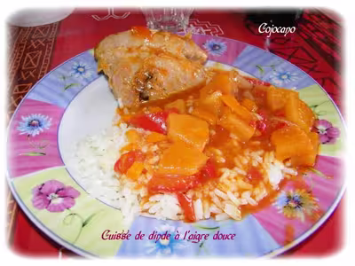 Recette Thermomix: Cuisse de dinde à l'aigre douce