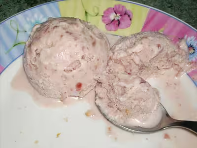 Glace amande, cerises