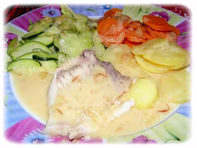 Thermomix:Truite et légumes sauce échalotte safranée