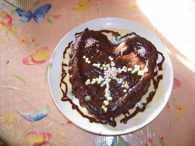 Gâteau coeur au chocolat au lait