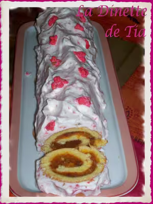 Bûche aux pralines roses